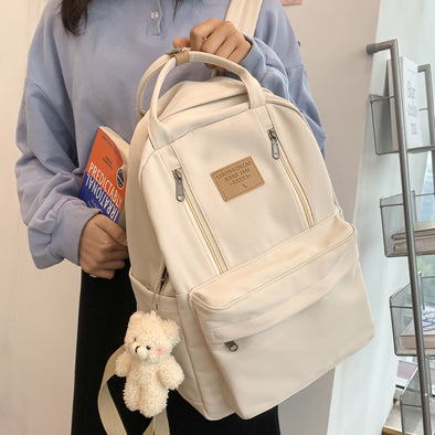 Double Zipper School Backpack
