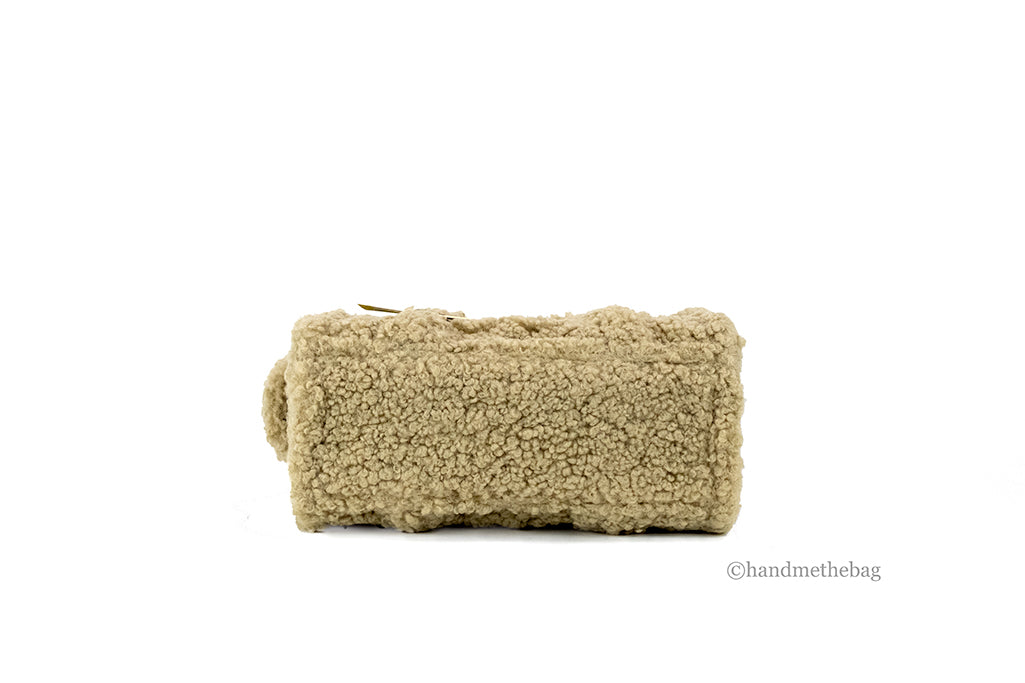 Marc Jacobs The Teddy Mini Sherpa Tote — Beige