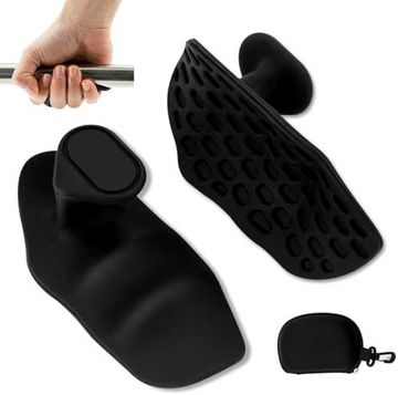 Hand using a spring grip finger exerciser showing finger positioning