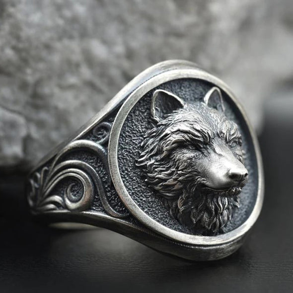 Wolf Head Men’s Ring