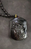 Obsidian Wolf Pendant