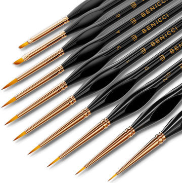 10‑Pack Detail Paint Brushes — Fine Art & Models