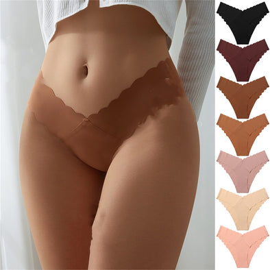 V-Waist Seamless Ice Silk Lace Underwear